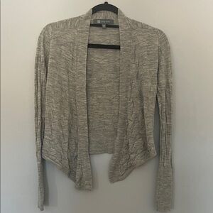 Title Nine Open Front Textured Wool Cardigan
